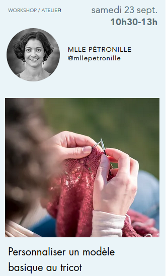 Knit-Eat workshop : personnaliser un modèle basique au tricot
